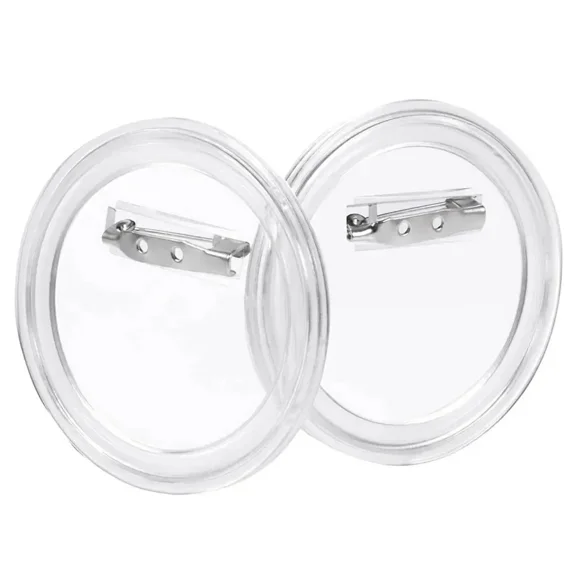 100PCS Acrylic Blank Button Pins Clear Badges Kit with Pin DIY Craft Supplies 37MM Badges Pins DIY ,Easy to Use