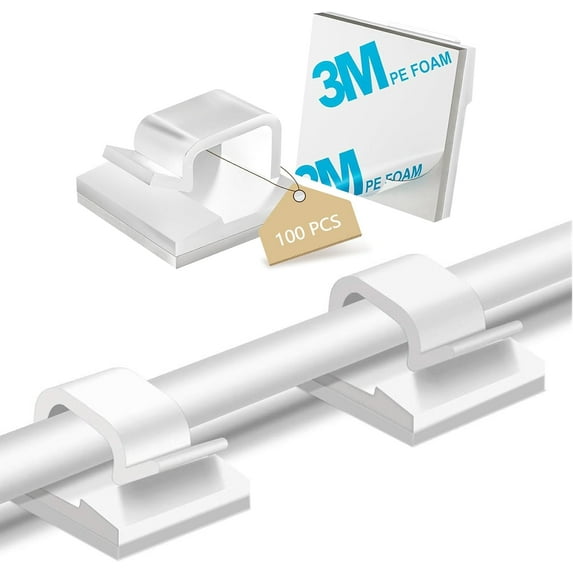 100PCS Adhesive Cable Clips, Wire Holder Organizer, Cord Management ...