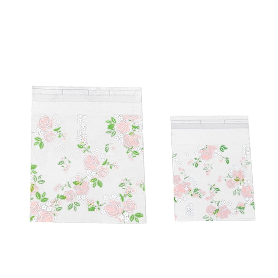 100PCS Adhesive Cookie Bags Plastic Sealable Candy Bags For Packaging Candy Cookies Gift Giving