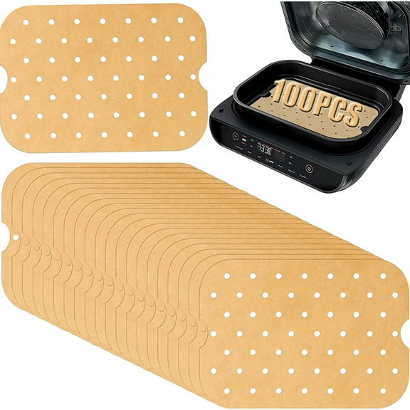 100PCS Air Fryer Paper Liners for Ninja Foodi XL Smart FG551 6-in-1 Indoor Grill,11.7x7.7in