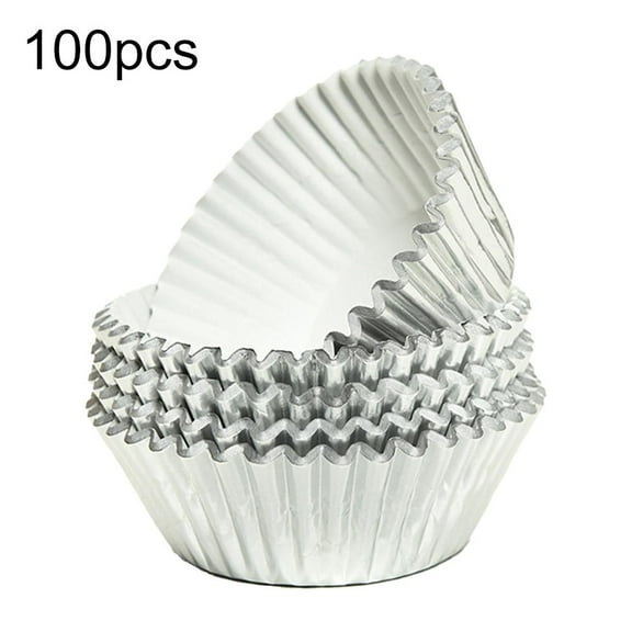 100PCS Aluminum Foil Baking Cups – Heat Resistant & Leak-Proof, Premium Paper Cupcake Liners for Home & Commercial Use (5cm Bottom Diameter) By LEARNEVER