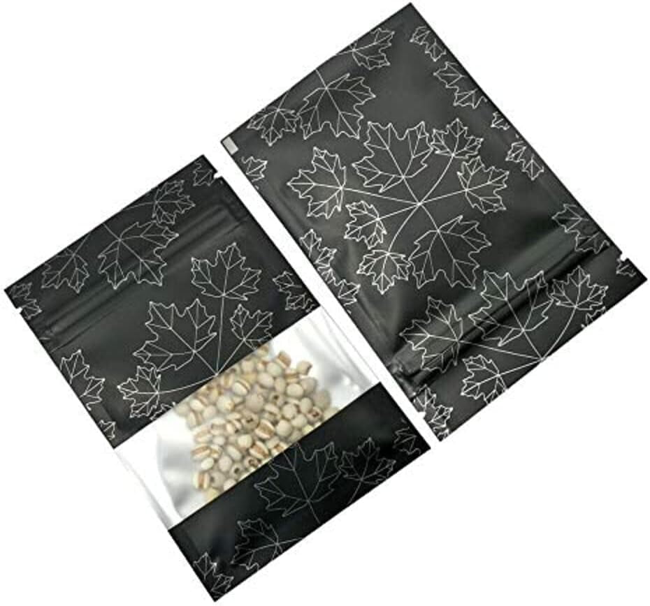 100PCS Aluminum Foil Zipper Flat Bags Mylar Food Packaging Bags with