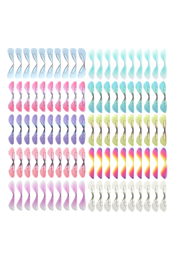 100PCS Artificial Craft Dragonfly Wing Charms for Women Earring Pendant Jewelry Making DIY Crafts Hair Clip Decoration