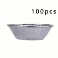 thumbnail image 1 of 100PCS Baking Aluminum Foil Egg Tart Tray Disposable Circular Pastry Mold for Parties Restaurant Kitchen Baking Molds, 1 of 7