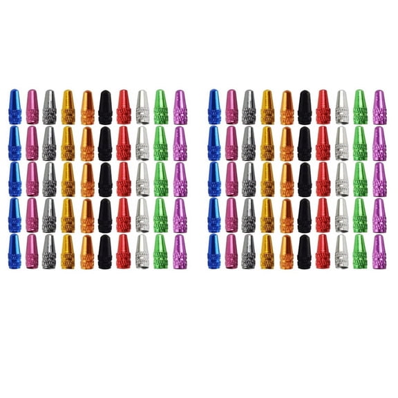 100PCS Bicycle Presta Valve Cap Aluminum Presta Cycling Valve Cap Bicycle Bike Tire Caps French Style Cap Dust Covers