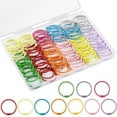 thumbnail image 1 of 100PCS Binder Rings with 1 Clear Organizer Box - 1 1/5 Inch Colorful Metallic Loose Leaf Paper Rings, 1 of 6
