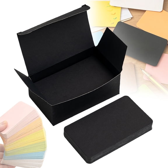 100PCS Blank Index Cards 3.5x2 inches Note Cards Cardstock Flash Cards, Unruled Study Cards for Classroom Learning, Office (Black, 100/Pack)