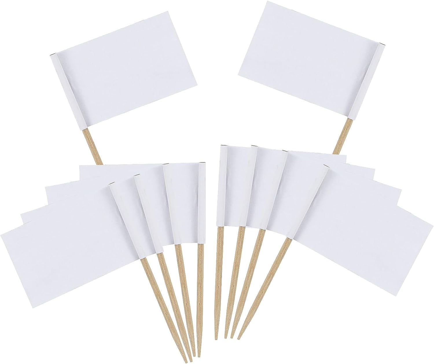 100PCS Blank Toothpick Flags Kraft Paper Food Labels (3.5 * 2.5cm ...