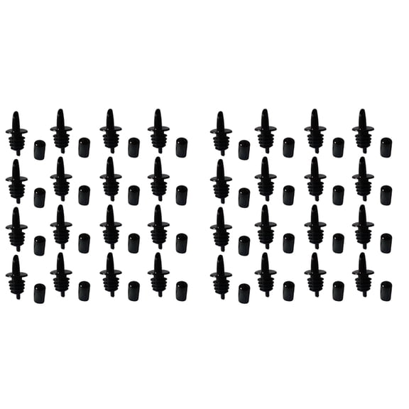 100PCS Bottle Pourers Syrup Pourer Pour Spouts Plastic Liquor Bottle Pourers with Rubber Pourers Dust Cap Covers