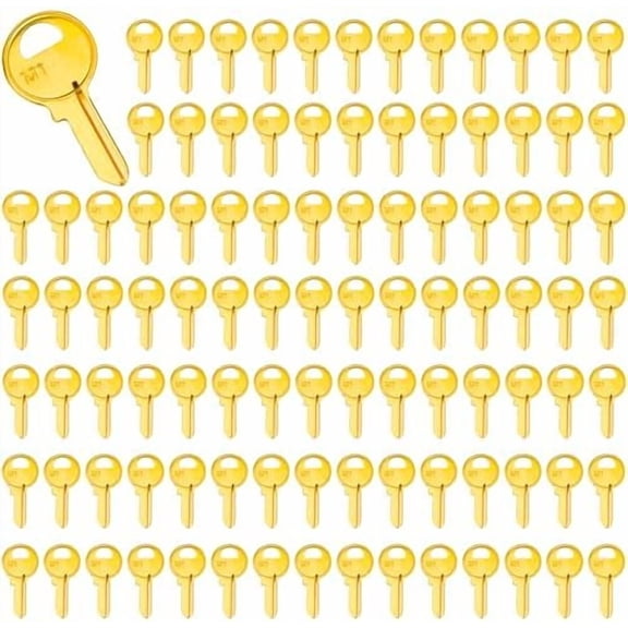 100PCS Brass Finish Key Blanks, M1 (MA1) Uncut Blank Keys$$Tools & Hardware Other