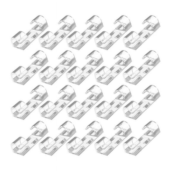 100PCS Cable Clips Cable Tidy Wire Holder Organiser Transparent