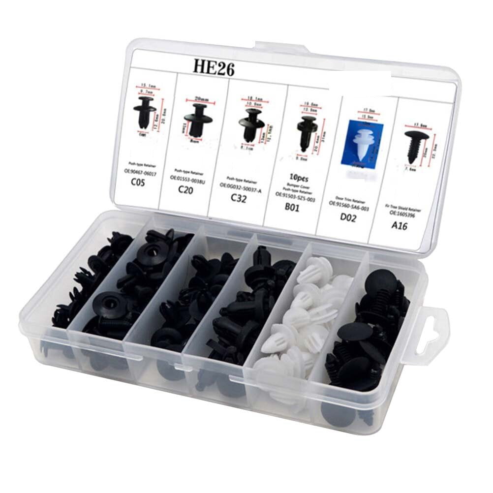 100PCS Car Body Trim Clips Retainer Bumper Rivets Screws Car Push Type Bumper Fastener Rivet Clips Panel Push Fastener Kit