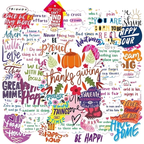 100PCS Cartoon Doodle & Motivational Quote Stickers – “Dream Big”, “Be Brave”, “Stay Kind”, “You Rock” – Cute & Uplifting – Perfect for Laptops, Water Bottles, Notebooks, Lockers & DIY Crafts.