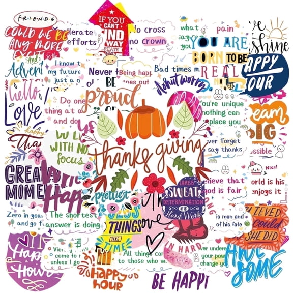 100PCS Cartoon Doodle & Motivational Quote Stickers – “Dream Big”, “Be Brave”, “Stay Kind”, “You Rock” – Cute & Uplifting – Perfect for Laptops, Water Bottles, Notebooks, Lockers & DIY Crafts.