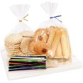 thumbnail image 1 of 100PCS Cellophane Bags 6x9 inches, Clear Treat Bags with 4’’ Twist Ties, Plastic Cello Bags - 1.4 mils Thick OPP Rice Crispy Bags for Gift Goodie Favor Candy Cake Pop Birthday Party Cookies, 1 of 5