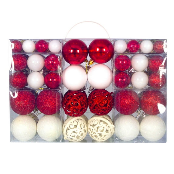 100PCS Christmas Ball Ornaments Christmas Tree Decoration Holiday Multiple Styles Ornaments for Christmas Trees Party Ball Decoration Xmas Home Decor