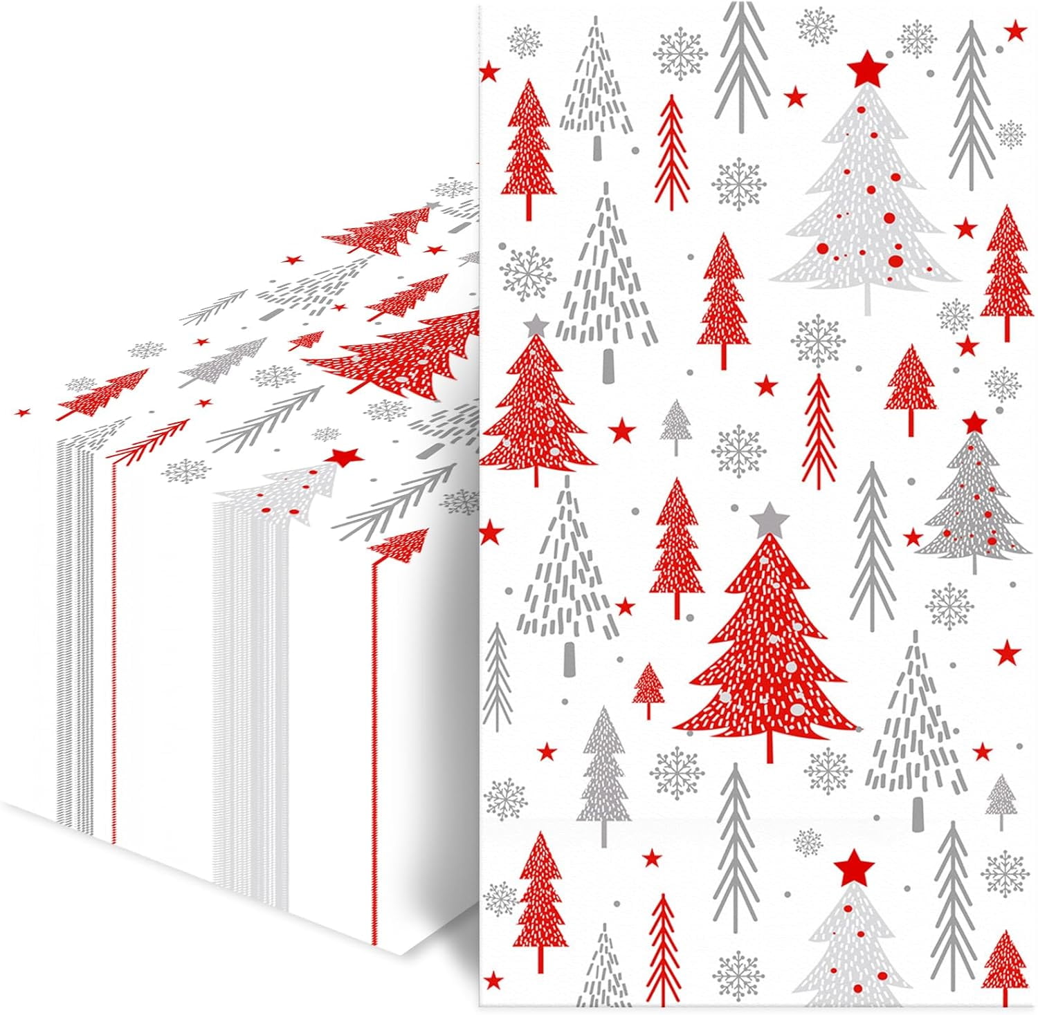 100PCS Christmas Paper Napkins - Dinner Size Bathroom Napkins for Xmas Party, 2-Ply Disposable