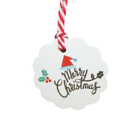 100PCS Christmas Paper Tags Xmas Tree Gift Tags Label Holiday Label Tag Christmas Party Supplies