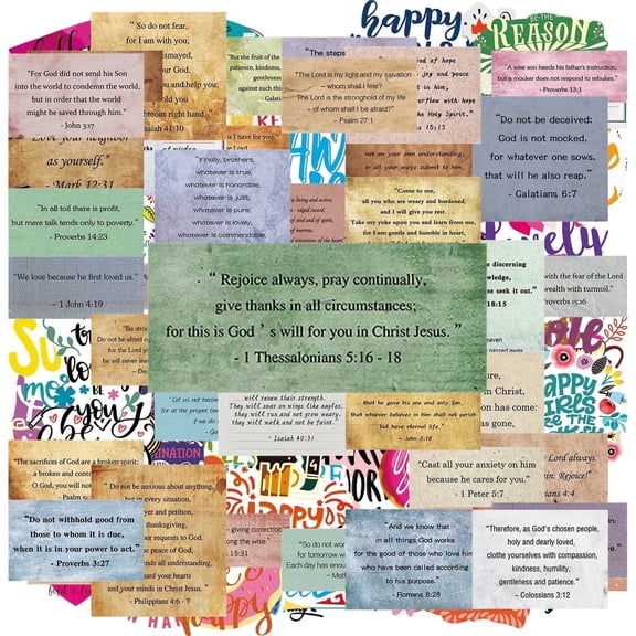 100PCS Christian Bible Verse Stickers – Inspirational Scripture Quotes & Faith Affirmations – Vinyl Decals for Notebooks, Laptops, Water Bottles