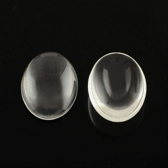 100PCS Clear Cabochons Flat Back Beads Transparent Glass Cabochons