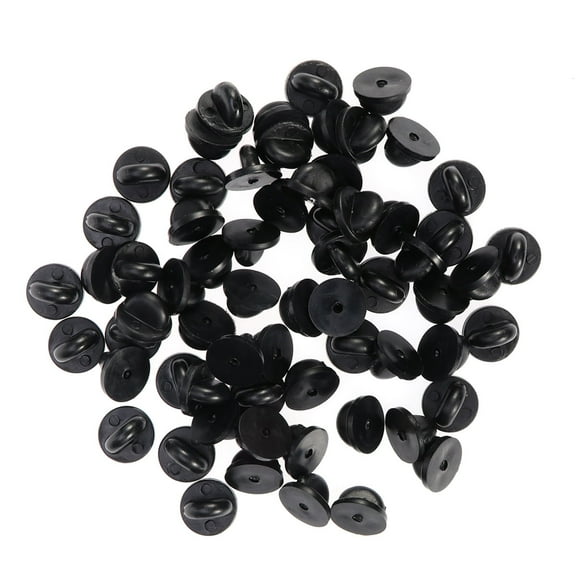 100PCS Clutch Rubber Pin Backs Keepers Replacement Uniform Badge Comfort Fit Tie Tack Lapel Pin Backing Holder Clasp (Black)