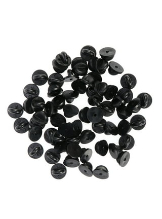  50pcs PVC Rubber Pin Backs Butterfly Clutch Backings Pin Cap  Keepers Replacement for Uniform Badges Comfort Fit Tie Tack Lapel Pin  Backing Holder Clasp, Black