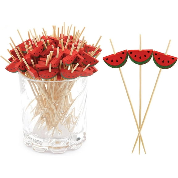 100PCS Cocktail Picks Toothpicks for Appetizers Charcuterie Accessories Cocktail Picks for Drinks Bamboo Toothpicks Cocktail Toothpicks Green Leaf Toothpicks for Food Fruit Long Toothpicks 4.7Inch