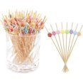 thumbnail image 1 of 100PCS Cocktail Picks Toothpicks for Appetizers Charcuterie Accessories Cocktail Picks for Drinks Bamboo Toothpicks Cocktail Toothpicks Green Leaf Toothpicks for Food Fruit Long Toothpicks 4.7Inch, 1 of 7