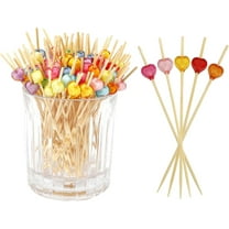 100PCS Cocktail Picks Toothpicks for Appetizers Charcuterie Accessories Cocktail Picks for Drinks Bamboo Toothpicks Cocktail Toothpicks Green Leaf Toothpicks for Food Fruit Long Toothpicks 4.7Inch