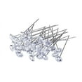 thumbnail image 1 of 100PCS Corsage Boutonniere Pins, Sewing Corsages Flower Pins, Long 2inch Floral Diamond Rhinestones Pins, Straight Head Pins for Wedding, Jewelry DIY Decoration, Quilting and Craft-Clear-100 Pcs, 1 of 7