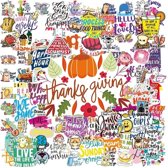 100PCS Cute Quote Stickers Waterproof Reusable Positive Decals No Repeat