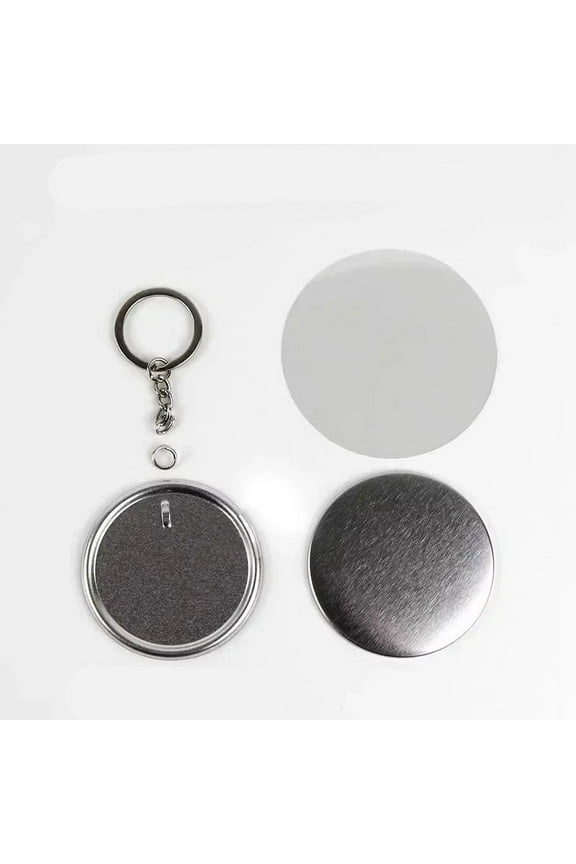 100PCS DIY Keychain Button Making Kit 58mm Key Rings Badge Pendant Making Parts ,Beginner-Friendly