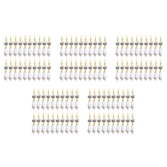 100PCS DIY Transparent Teardrop Chandelier Pendant Parts Beads, Chandelier Hanging Decoration