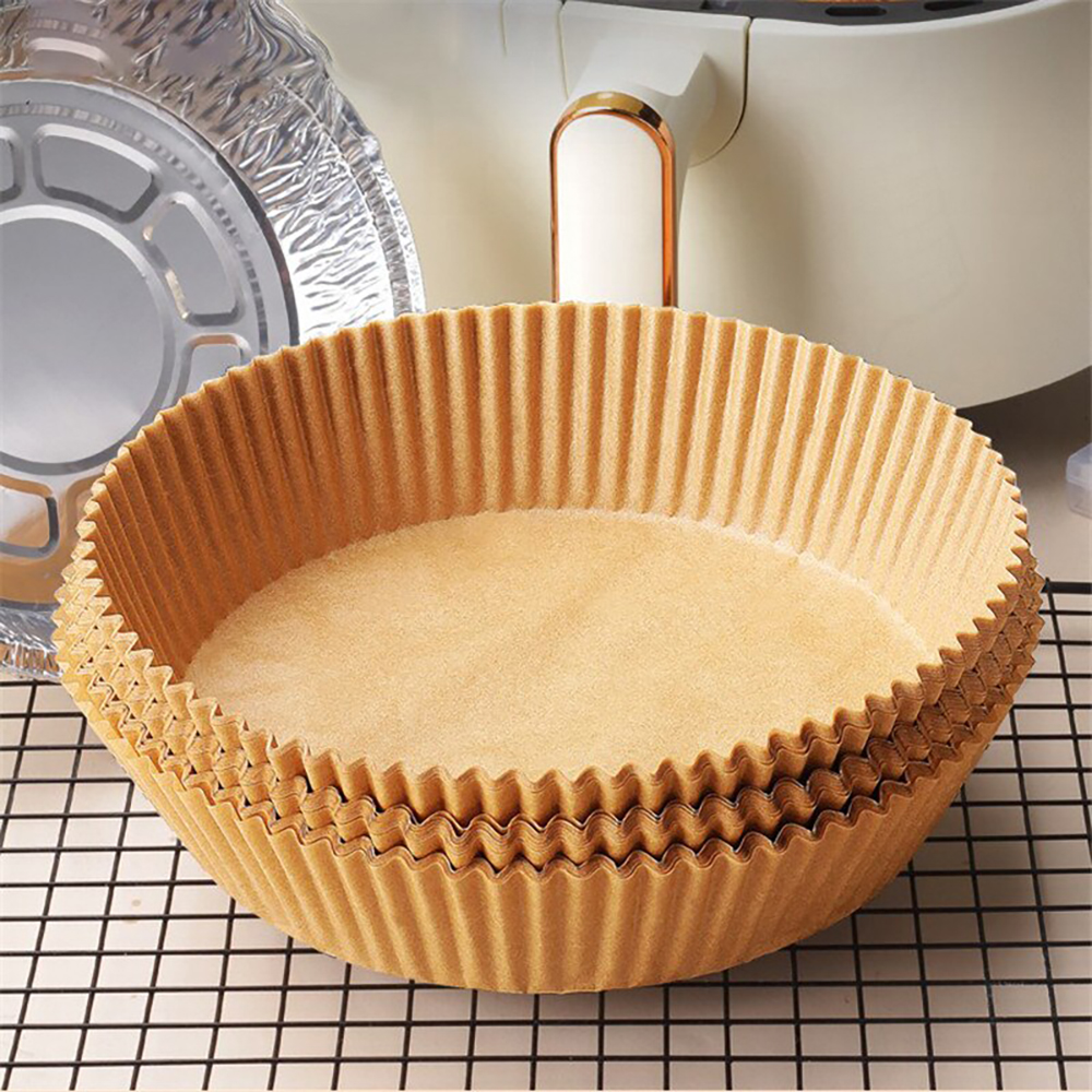 100PCS Disposable Air Fryer Liners Paper, Non-stick Air Fryer Paper, Baking Paper for Air Fryer Oil-proof, Water-proof, Parchment for Baking Roasting Microwave