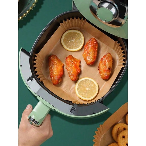 100PCS Disposable Air Fryer Parchment Paper - Square & Round Anti-Oil Liners (For Baking/Cooking/BBQ, Kitchen Essential & Back to School Supplies)