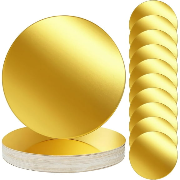 100PCS Disposable Gold Paper Charger Plate, 13" Round Gold Placemats for for Elegant Table Decor, Perfect for Weddings, Holiday Parties, Receptions