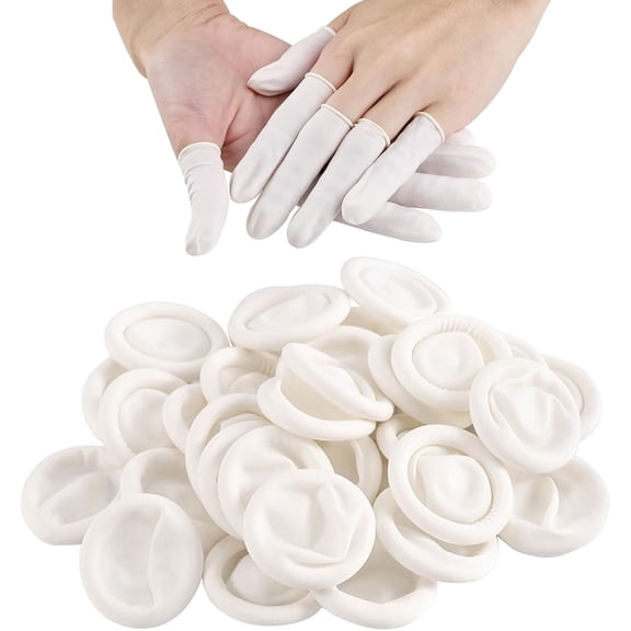100PCS Disposable Latex Finger Cots, Anti Static Rubber Fingers Covers, Tips Thumb Protector Rubber, Finger Covers for Electronic Watch Repair