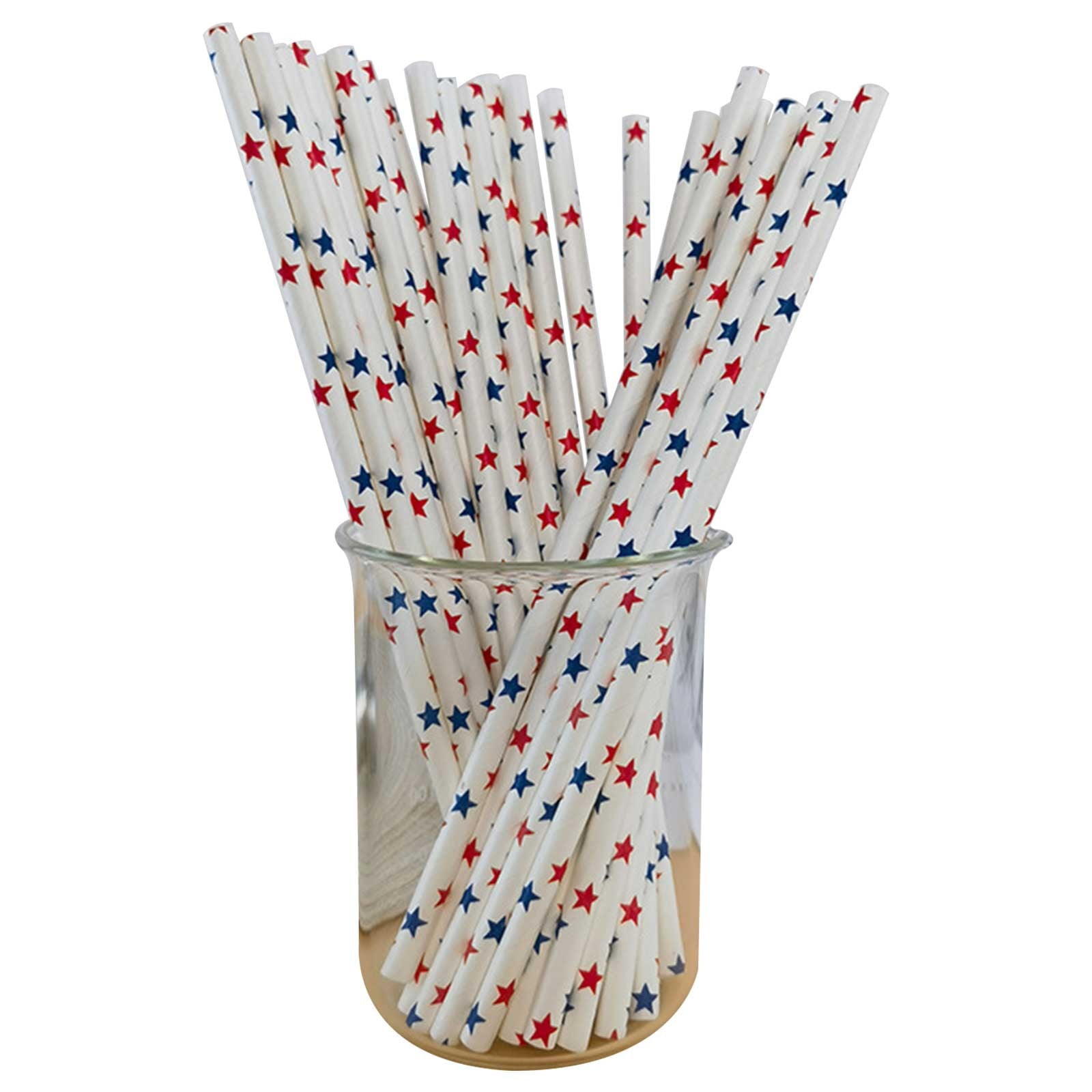 Retro Paper Drinking Straws - Disposable Striped Straws For Parties, Weddings