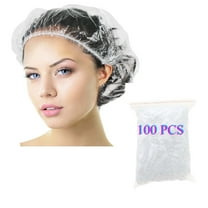 100PCS Disposable Shower Caps, Plastic Clear Elastic Waterproof Bath Caps for Women Kids Girls Hair Treatment Home Use Hair Salon Hotel Travel