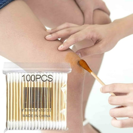 100PCS Double Ended Cottons Swabs, Pointed Tip Head Cottons Swab, Disposable Cottons Swabs Household Makeup Removal Removing Tools for Ears Makeup or Nails Care
