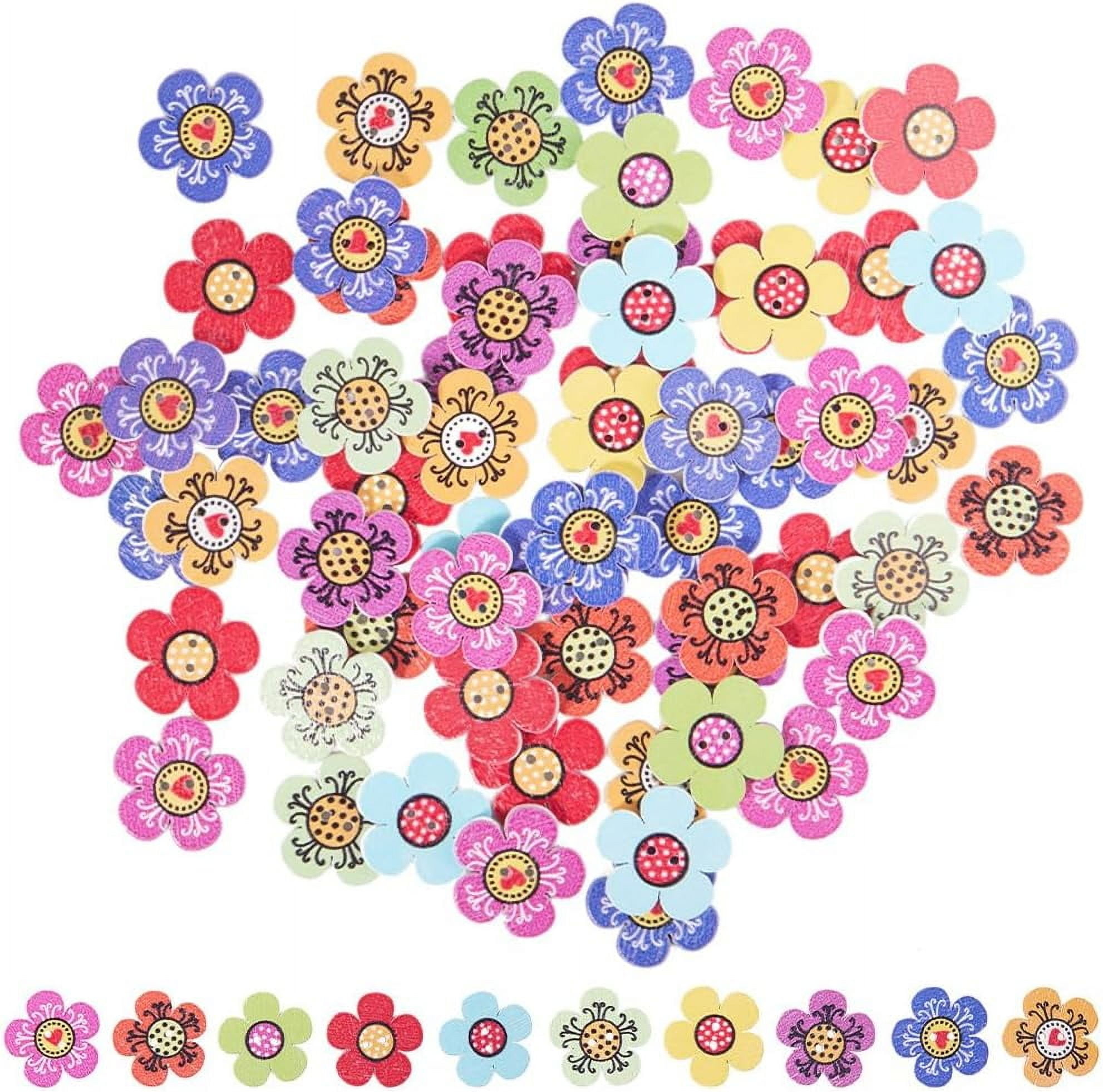100-Piece Hand Shaped Wooden Buttons - 20mm, No Holes, For Crafting, Scrapbooking & Wedding Decor