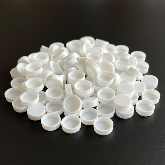 100PCS Empty Round Watercolor Pans – 0.6ML White Plastic Mini Paint Pans for Watercolor Palette, Travel Kits, & Artists
