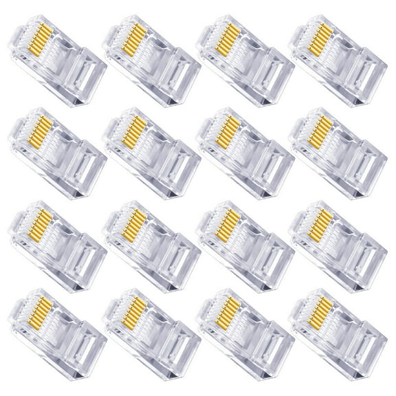 100PCS RJ45 Ethernet Cable Connectors Cat6A Crimp Ends for Network Cable Termination and Installation