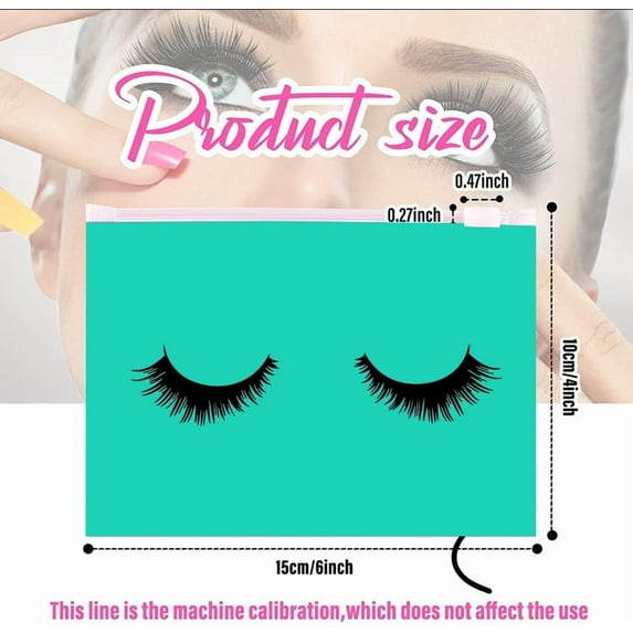 100PCS Eyelash Makeup Bags - Waterproof Plastic Makeup Bags with Zipper, Toiletry Pouch Cosmetic Bags for Clients