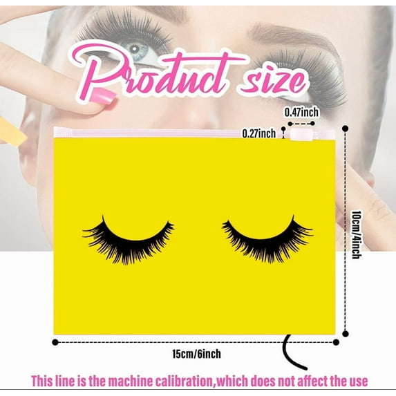 100PCS Eyelash Makeup Bags - Waterproof Plastic Makeup Bags with Zipper, Toiletry Pouch Cosmetic Bags for Clients