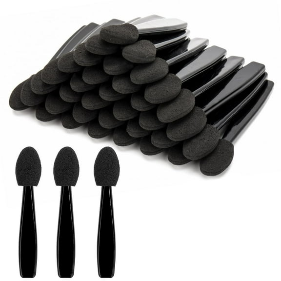 100PCS Eyeshadow Applicators - Disposable Eyeshadow Brushes Sponge Eye Shadow Applicators - Eye Makeup Applicators for Arts Crafts Diy Nails and Eyeshadow Makeup 1 Sponge Black
