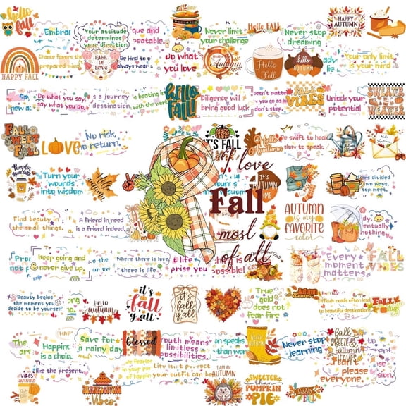 100PCS Fall Inspirational Quote Stickers Reusable Motivational No Duplicate