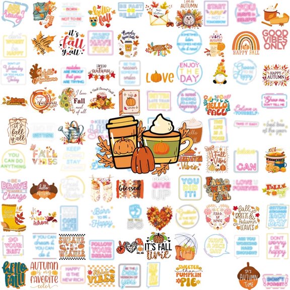 100PCS Fall Inspirational Quote Stickers Waterproof Reusable Motivational