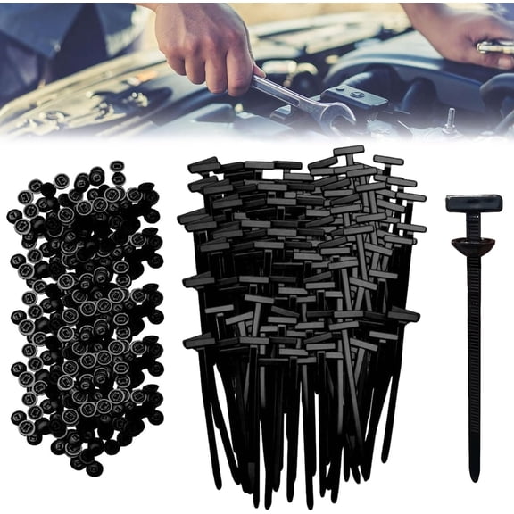 100PCS Fixbind Snap-Fit Nylon Fastening Clip For Car Repairs - Weather & Heat Resistant Cable Tie with Push-Button Lock