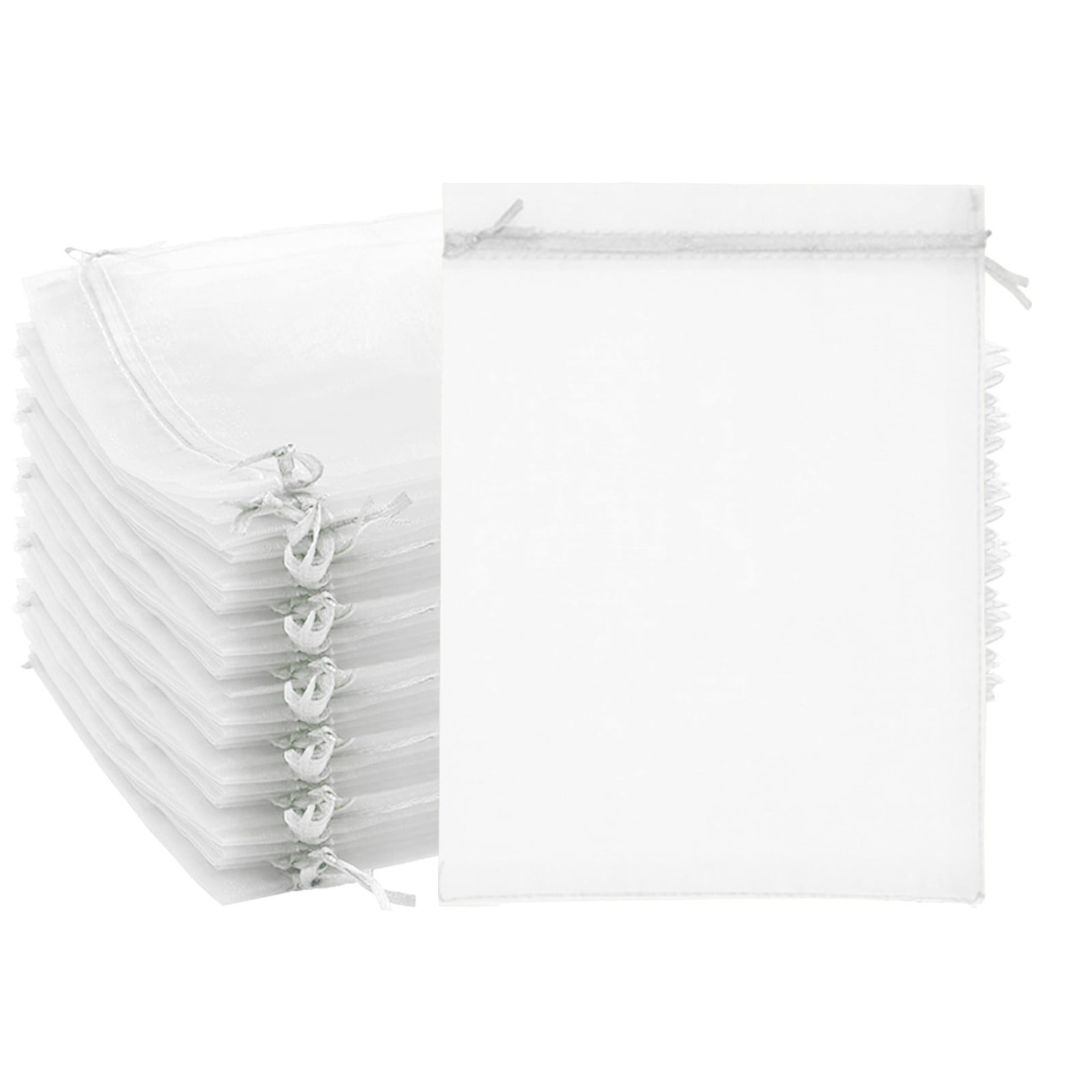 100PCS Fruit Bags Green Mesh Bags With Drawstring Fruit Trees Barrier Garden Fruit Mesh Bag